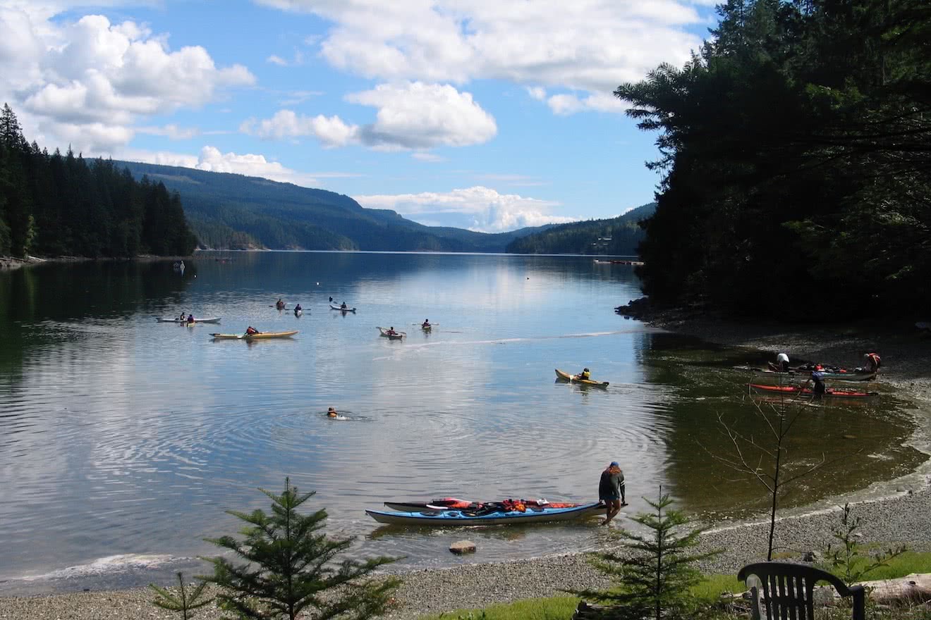 Sea kayak lessons in Penrose Bay, Okeover Inlet, Desolation Sound