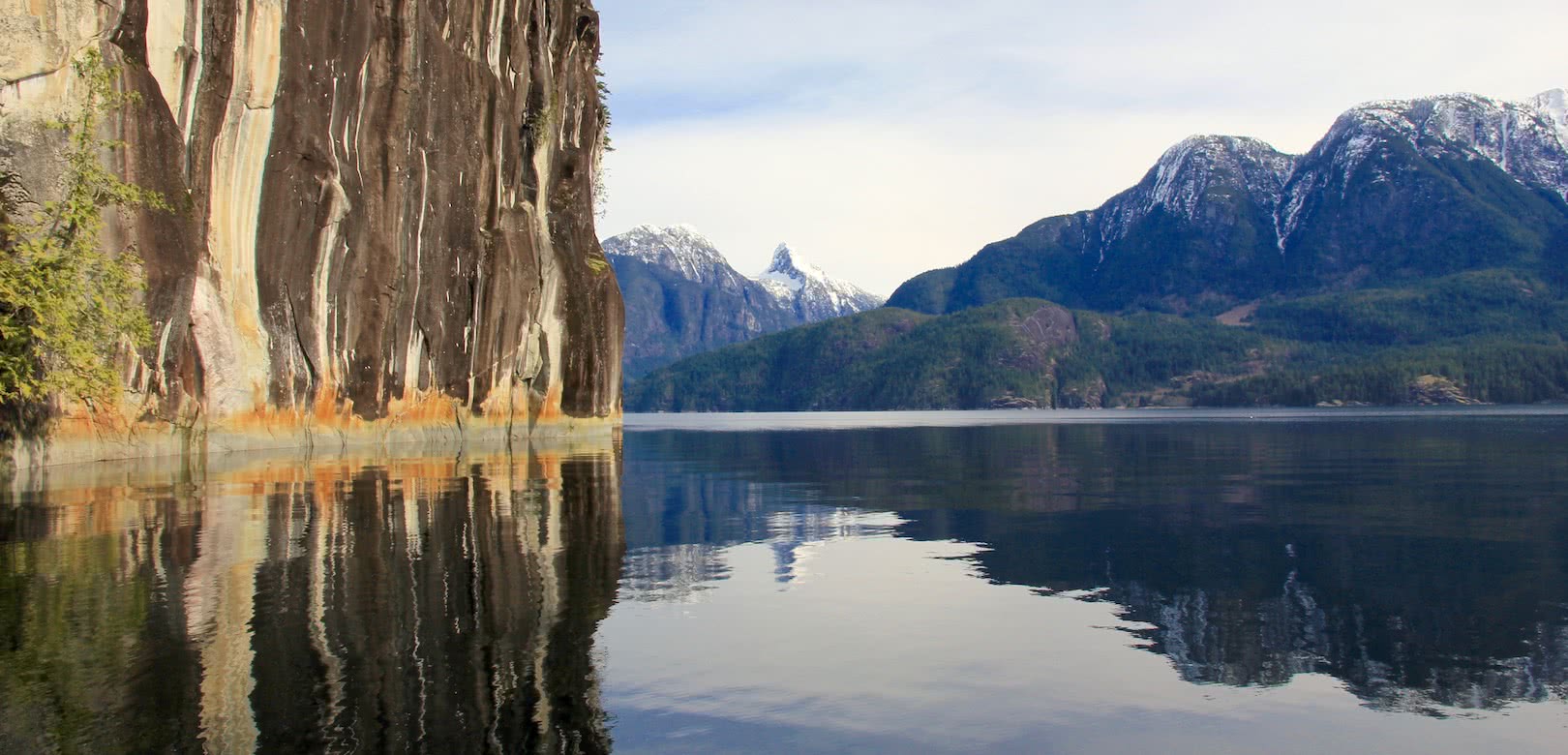 Mount Denman as seen in spring from Desolation Sound, British Columbia