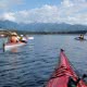 One of our Shores of Okeover kayak tours paddling in Okeover Inlet