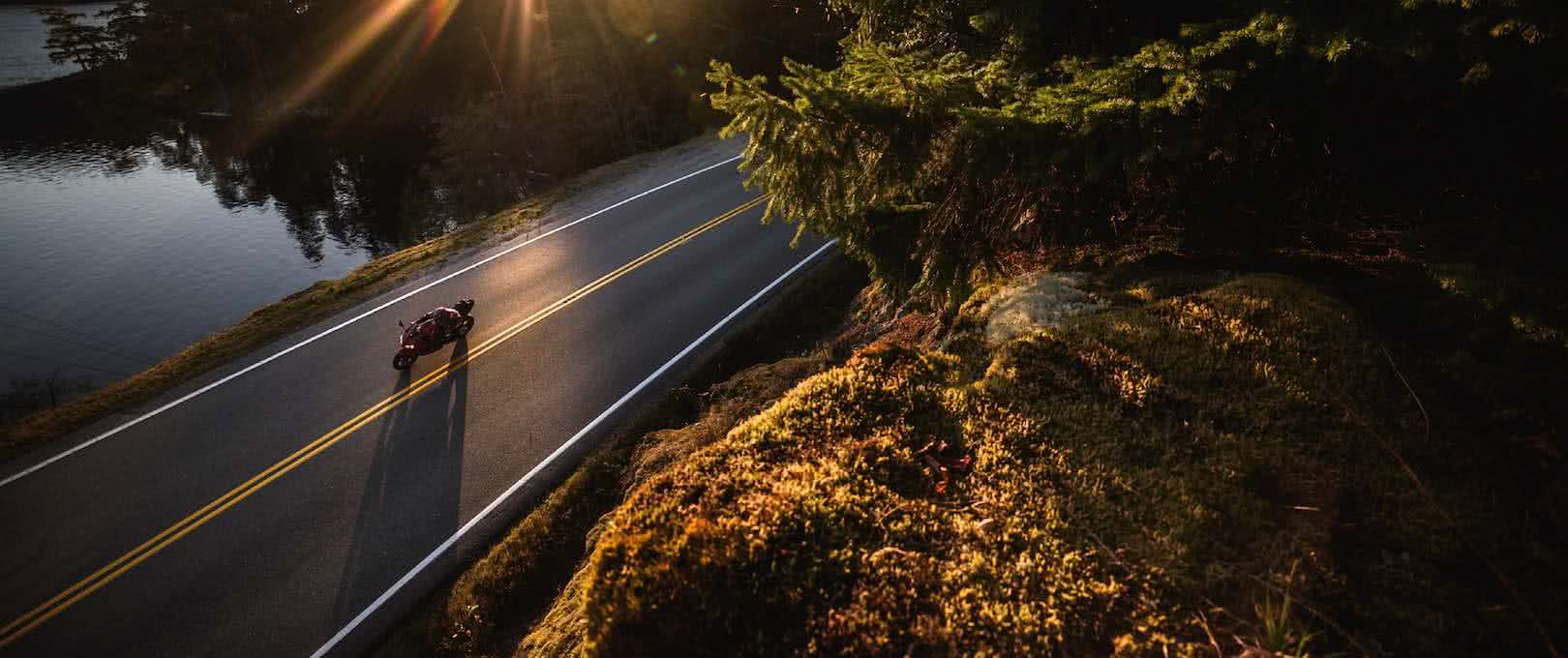 Motorcyclist passing Ruby Lake