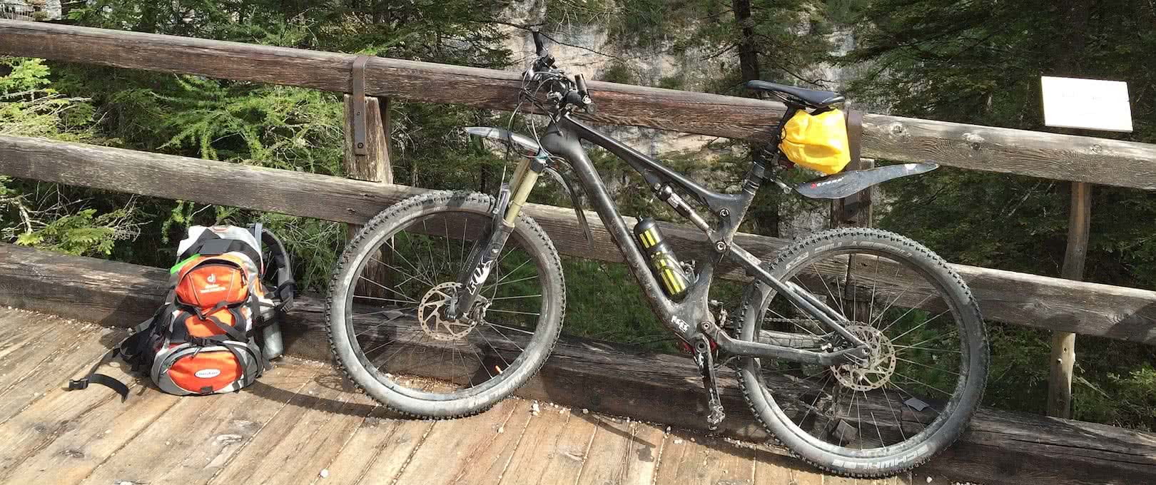 Mountain Bike on a bridge