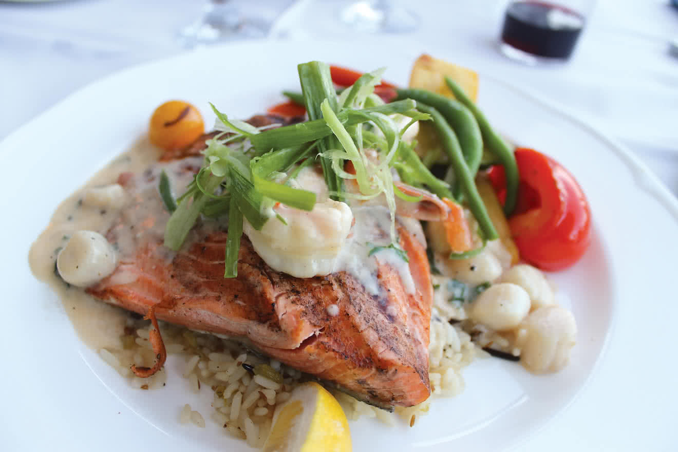 A nice, local salmon dish at The Laughing Oyster in Lund