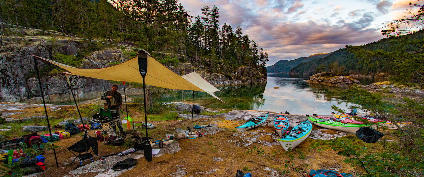 Camping at Walsh Cove on one of our multi-day camping tours