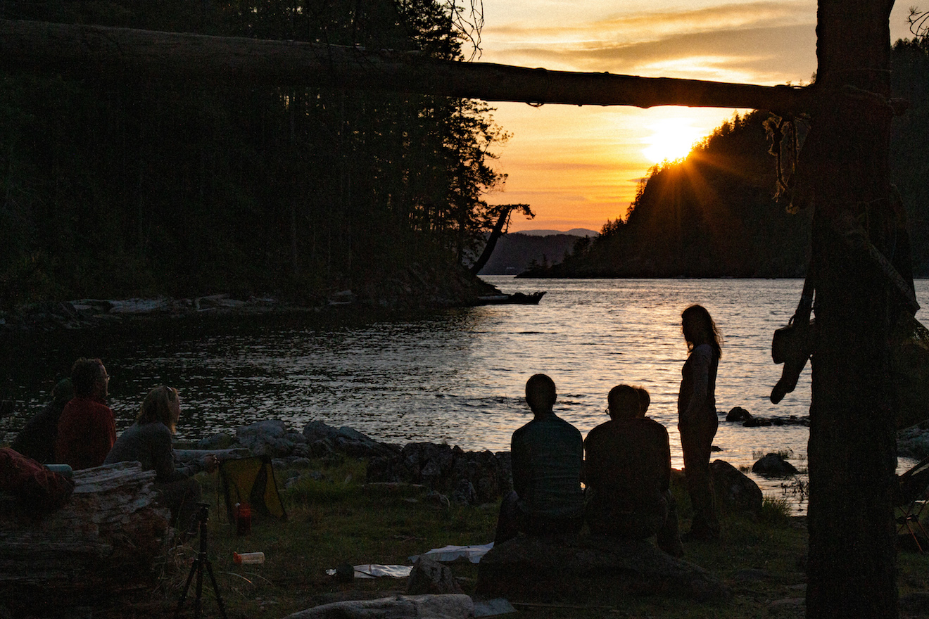 Sunset while kayak camping in Desolation Sound
