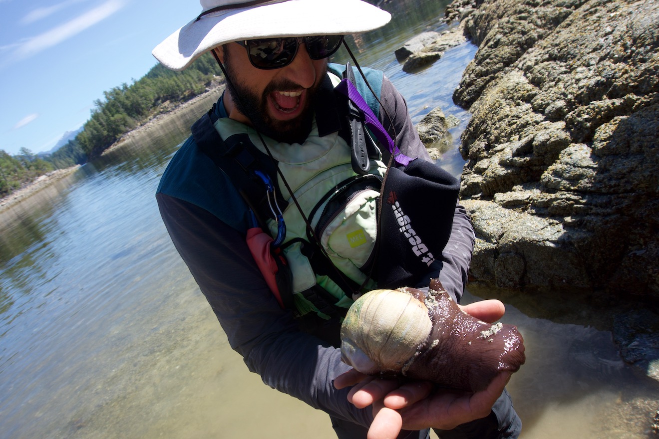 man holding a sea creature