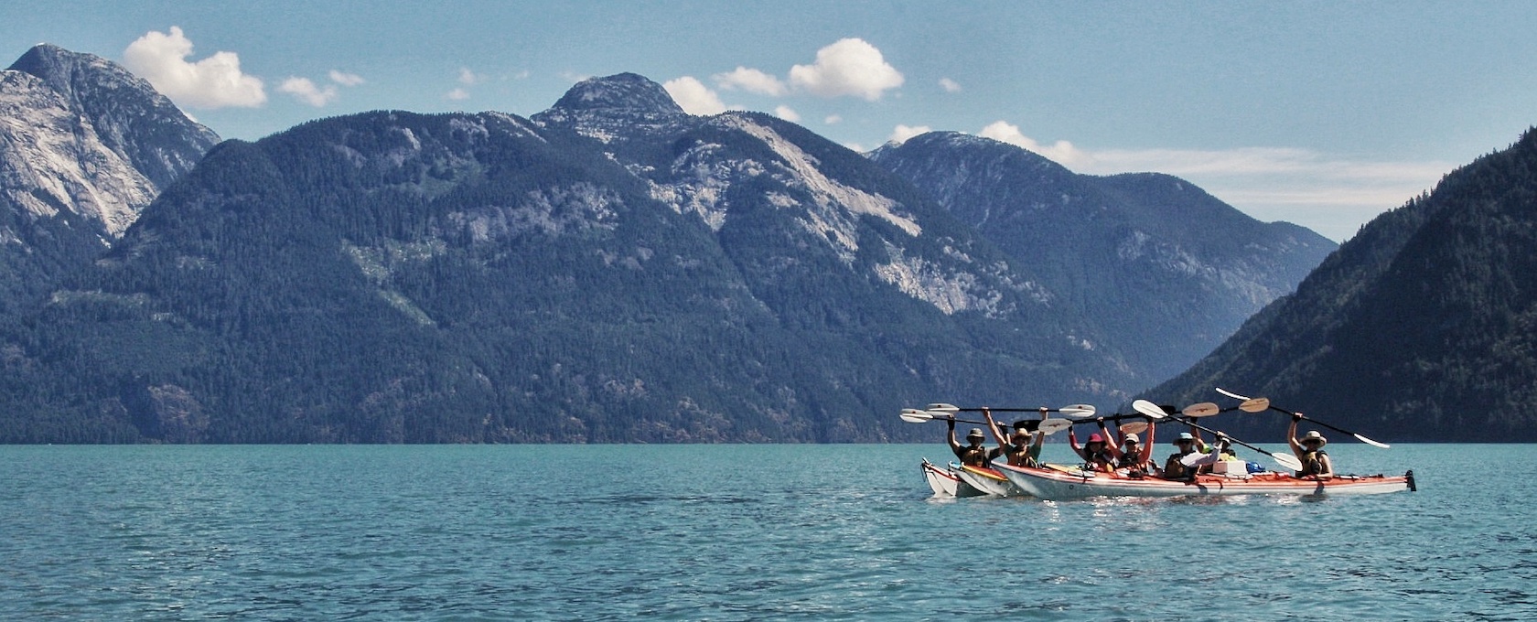 Picture moment in Toba Inlet on one of PRSKs sea kayak expeditions