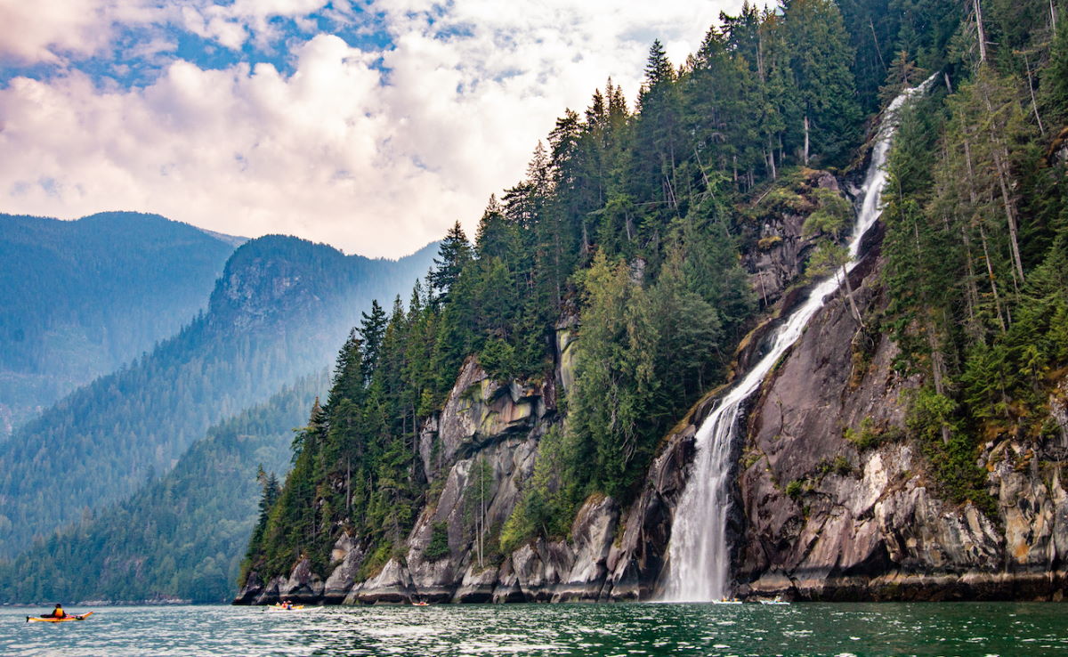 view of beautiful waterfall