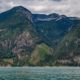 Big mountains and a kayaker in Toba Inlet